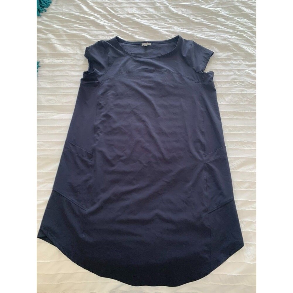 T by Talbots Womens Activewear Dress Large Petite Navy Athleisure Casual Pockets